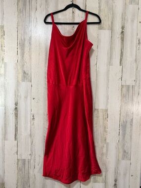 Ava & Viv Red Satin Maxi Slip Dress